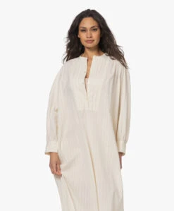 Gai+Lisva Alma Katoenen Seersucker Maxi Jurk - Ecru -Mode Kleding 230330 1a0d9628 ec7c 43e2 b792 418d2e8a2090