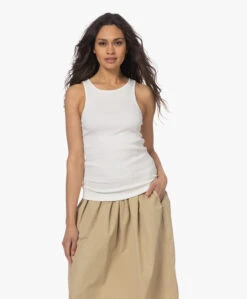 By Malene Birger Amani Rib Tanktop - Soft White -Mode Kleding 230330 4a1fd8a7 5f44 405a bcd4 57e75a4be01a