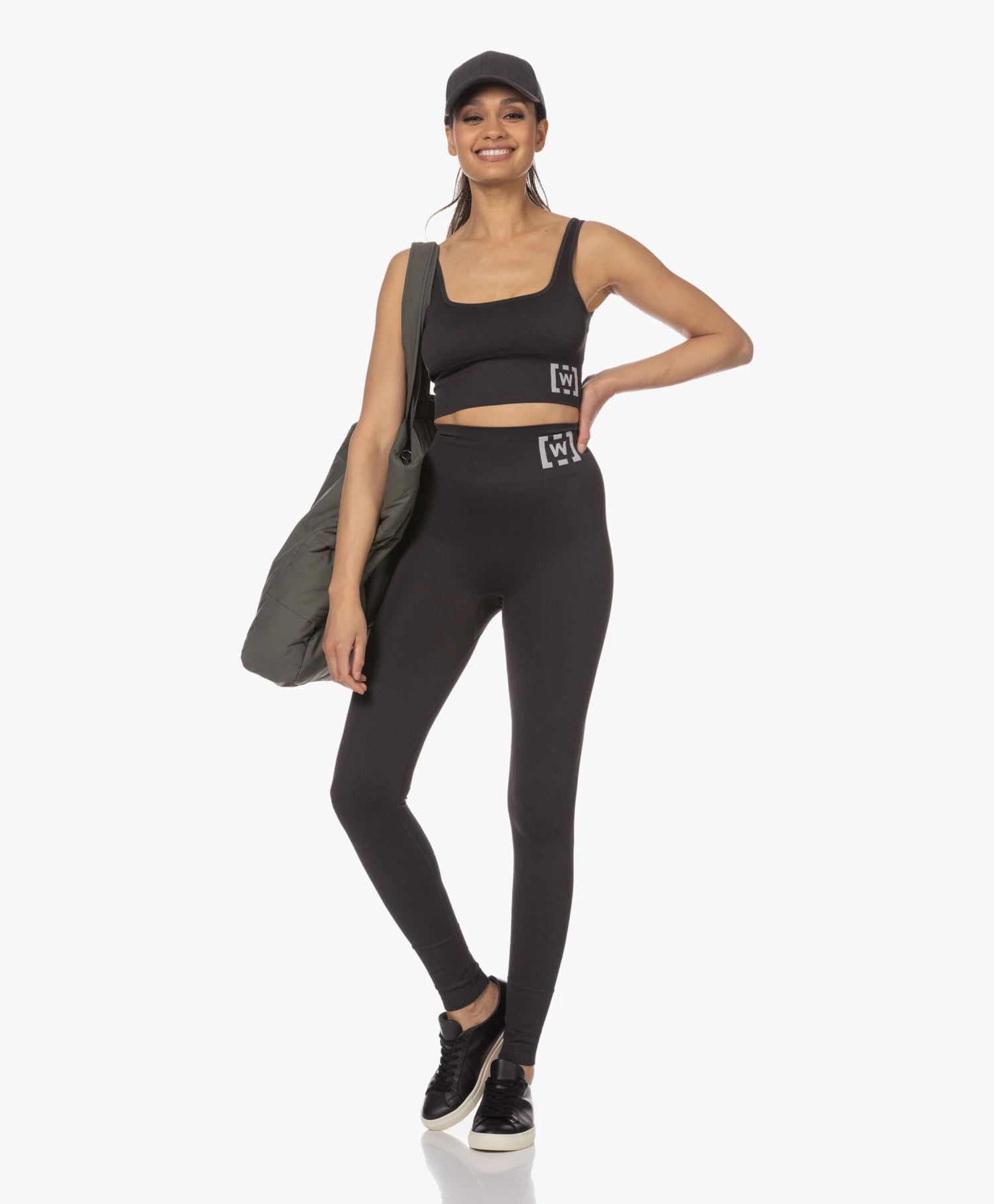 Wolford Rib Jersey Logo Sport Bh - Zwart 2 Wolford Rib Jersey Logo Sport Bh - Zwart - Afbeelding 2