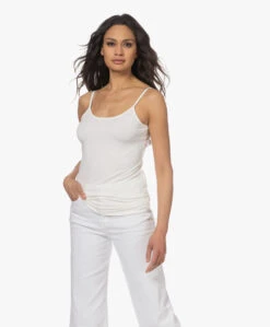 Plein Publique La Foix Bamboe Jersey Spahgettitop - Ivoor