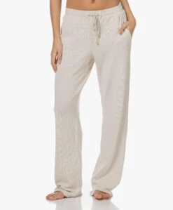 Hanro Katoenmix Gebreide Sweatpants - Pumice