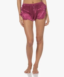 Love Stories Mae Zijden Shorts Met Volants - Berry