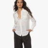 Equipment Rhodora Western Gewassen Zijden Blouse - Nature White