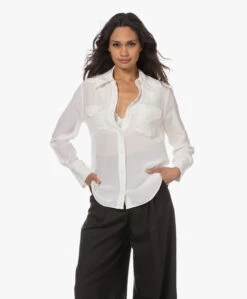 Equipment Rhodora Western Gewassen Zijden Blouse - Nature White -Mode Kleding 230411 47a5f38d 477f 45c5 b41c 37000d67afdf