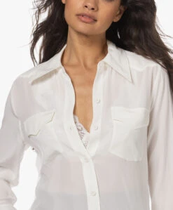 Equipment Rhodora Western Gewassen Zijden Blouse - Nature White -Mode Kleding 230411 ef5473ac eec7 424b 9117 469aa3a635b8