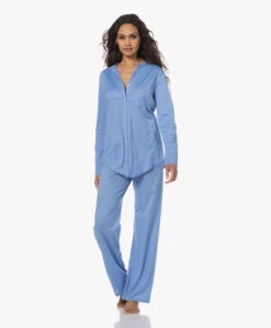 Hanro Cotton Deluxe Longsleeve Pyjamaset - Azurine 17 Hanro Cotton Deluxe Longsleeve Pyjamaset - Azurine -Mode Kleding 230417 9908faf0 54f2 485b 867c 563f6397955d