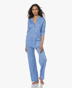 Hanro Cotton Deluxe Longsleeve Pyjamaset - Azurine 23 Hanro Cotton Deluxe Longsleeve Pyjamaset - Azurine -Mode Kleding 230417 9c52ccae acd3 461a 957b d2b95a7796d6