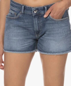 Denham Monroe Ripped Denim Short - Mid Blue -Mode Kleding 230418 023d0e33 b63a 49a7 a49a ecd856db6acf