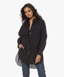 Gai+Lisva Rosa Bio Poplin Overhemd - Zwart