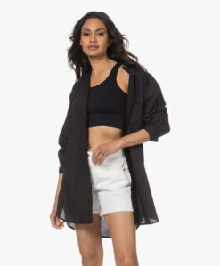 Gai+Lisva Rosa Bio Poplin Overhemd - Zwart -Mode Kleding 230418 46be4af7 b0ed 4090 a443 1361fc765713