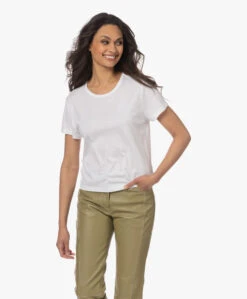 Agolde Drew Modal En Supima Katoenen T-Shirt - Wit -Mode Kleding 230418 6446dafb cb29 43e5 8358 ecbdb86825ef