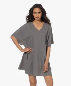 American Vintage Lopintale T-Shirt Jurk Met V-Hals - Vintage Foggy 22 American Vintage Lopintale T-Shirt Jurk Met V-Hals - Vintage Foggy -Mode Kleding 230418 66298a7d 5efc 4963 8993 bdec5352d01b