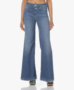 Closed Glow-Up Flared Stretch Jeans - Middenblauw