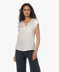 Repeat Zijden Blouse Met Kapmouwen - Crème -Mode Kleding 230424 433b087d 9898 4bdf 8a4d 91e5349223ba