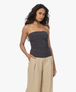 Japantky Bumpy Strapless Travel Jersey Top - Donkergrijs -Mode Kleding 230424 a5b97692 1773 4ac9 a949 9c02b1906870