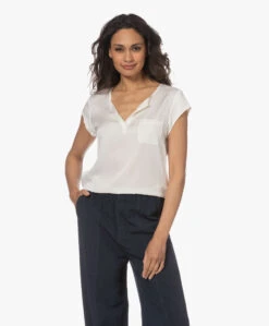 Repeat Zijden Blouse Met Kapmouwen - Crème -Mode Kleding 230424 ad2199fe 88e2 40d5 aee8 645595e5e935