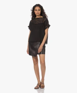 By Malene Birger Esmaa Lamsleren Overslag Minirok - Zwart -Mode Kleding 230425 3b628b5d 697e 4672 b4ac b94241532921