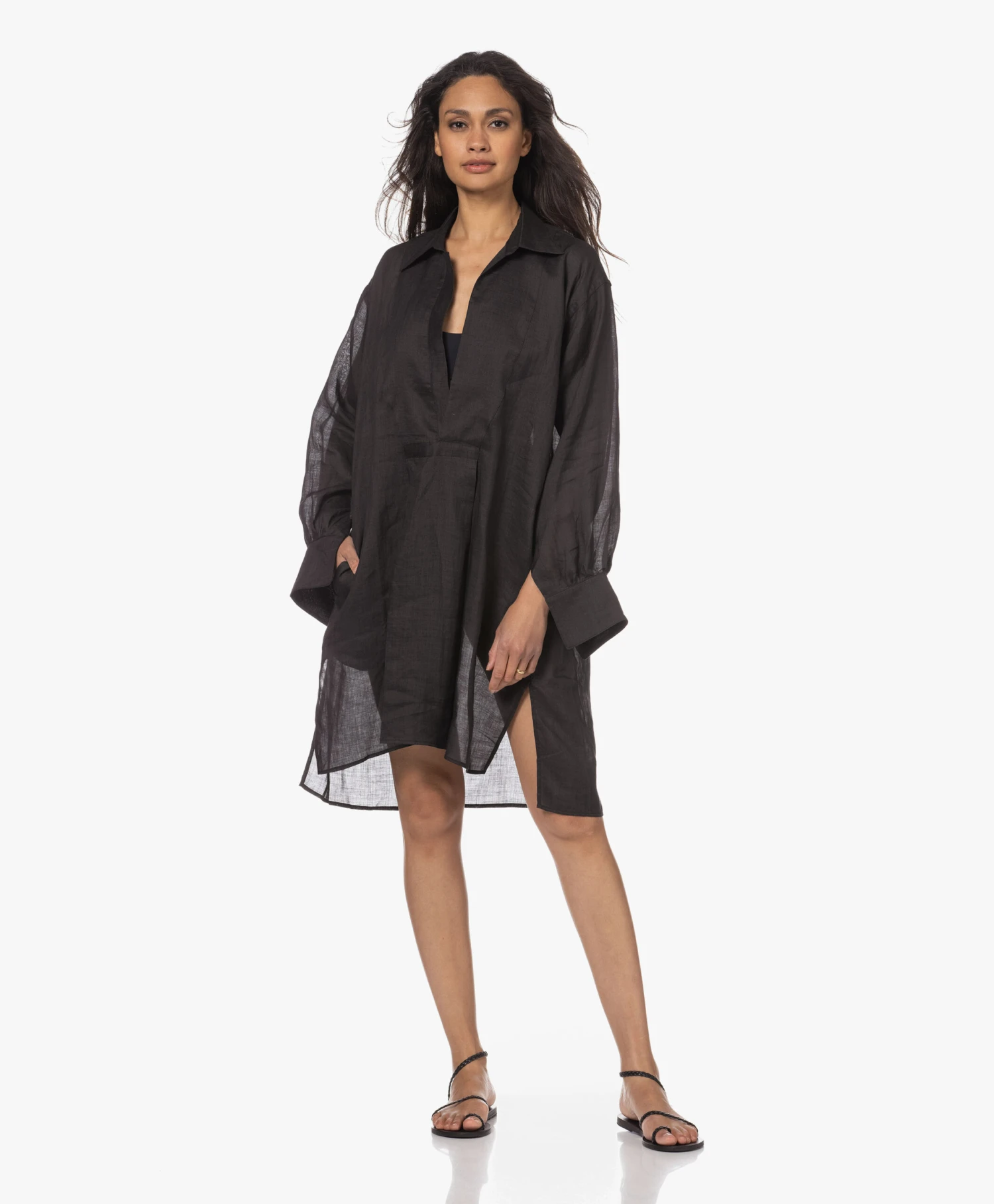 Su Paris Popi Ramie Jurk - Zwart 8 Su Paris Popi Ramie Jurk - Zwart - Afbeelding 8