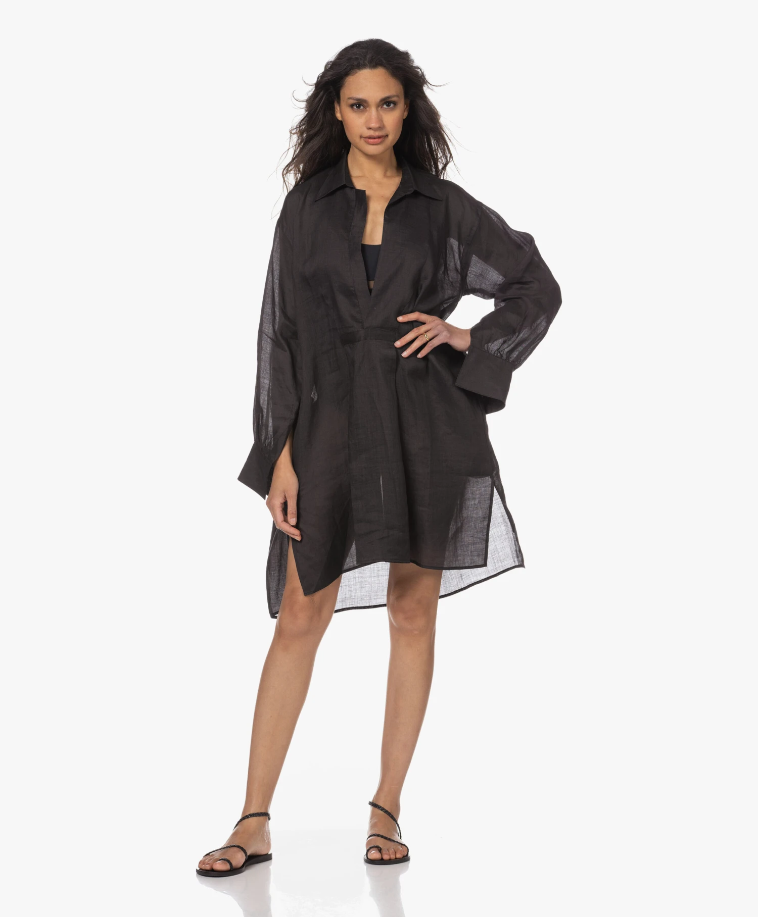 Su Paris Popi Ramie Jurk - Zwart 10 Su Paris Popi Ramie Jurk - Zwart - Afbeelding 10