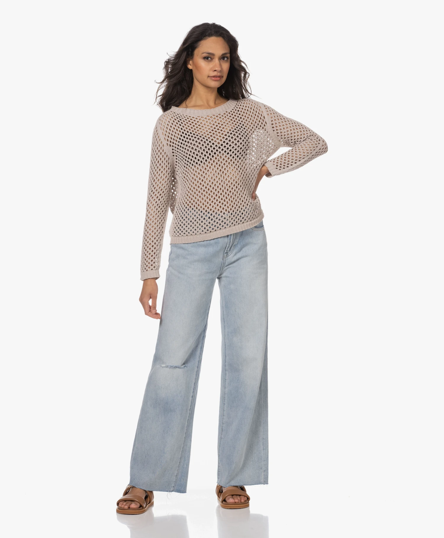 Denham Keira Ripped Wijde Pijpen Jeans - Lichtblauw 2 Denham Keira Ripped Wijde Pijpen Jeans - Lichtblauw - Afbeelding 2