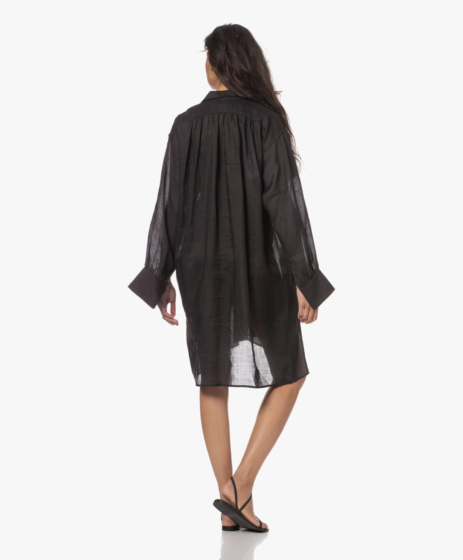 Su Paris Popi Ramie Jurk - Zwart 4 Su Paris Popi Ramie Jurk - Zwart - Afbeelding 4