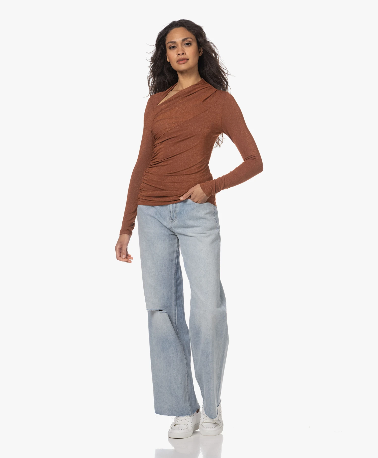 Denham Keira Ripped Wijde Pijpen Jeans - Lichtblauw 13 Denham Keira Ripped Wijde Pijpen Jeans - Lichtblauw - Afbeelding 13