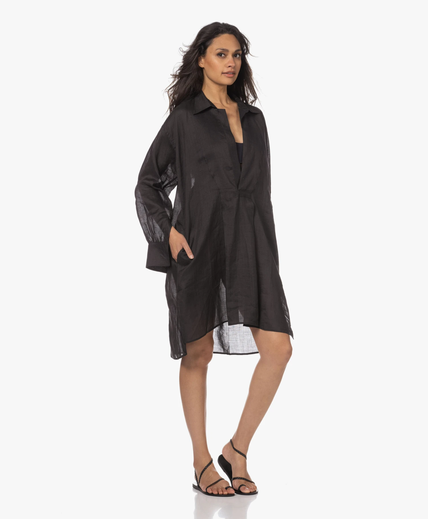 Su Paris Popi Ramie Jurk - Zwart 9 Su Paris Popi Ramie Jurk - Zwart - Afbeelding 9