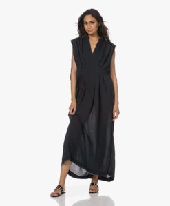 Su Paris Dafne Seersucker Viscose-Zijde Maxi Jurk - Zwart -Mode Kleding 230425 fc54e783 1bf3 4b61 ac75 cb5133504c88