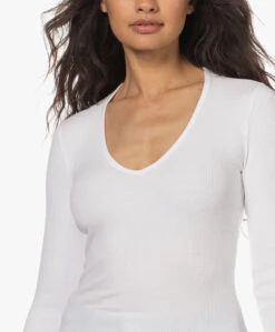 Rag & Bone The Essential Rib Vee Longsleeve - Wit -Mode Kleding 230501 e6fd95c5 0f97 42da 9681 1d485717a1de