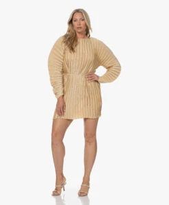 Viveh Emerald Satijnen Plissé Jurk - Warm Sand -Mode Kleding 230502 a9ffb595 fb0a 46b2 89b3 491db9b0f6ad