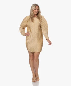 Viveh Emerald Satijnen Plissé Jurk - Warm Sand -Mode Kleding 230502 dc1ede39 f758 4d38 92ea 5980f8333b12