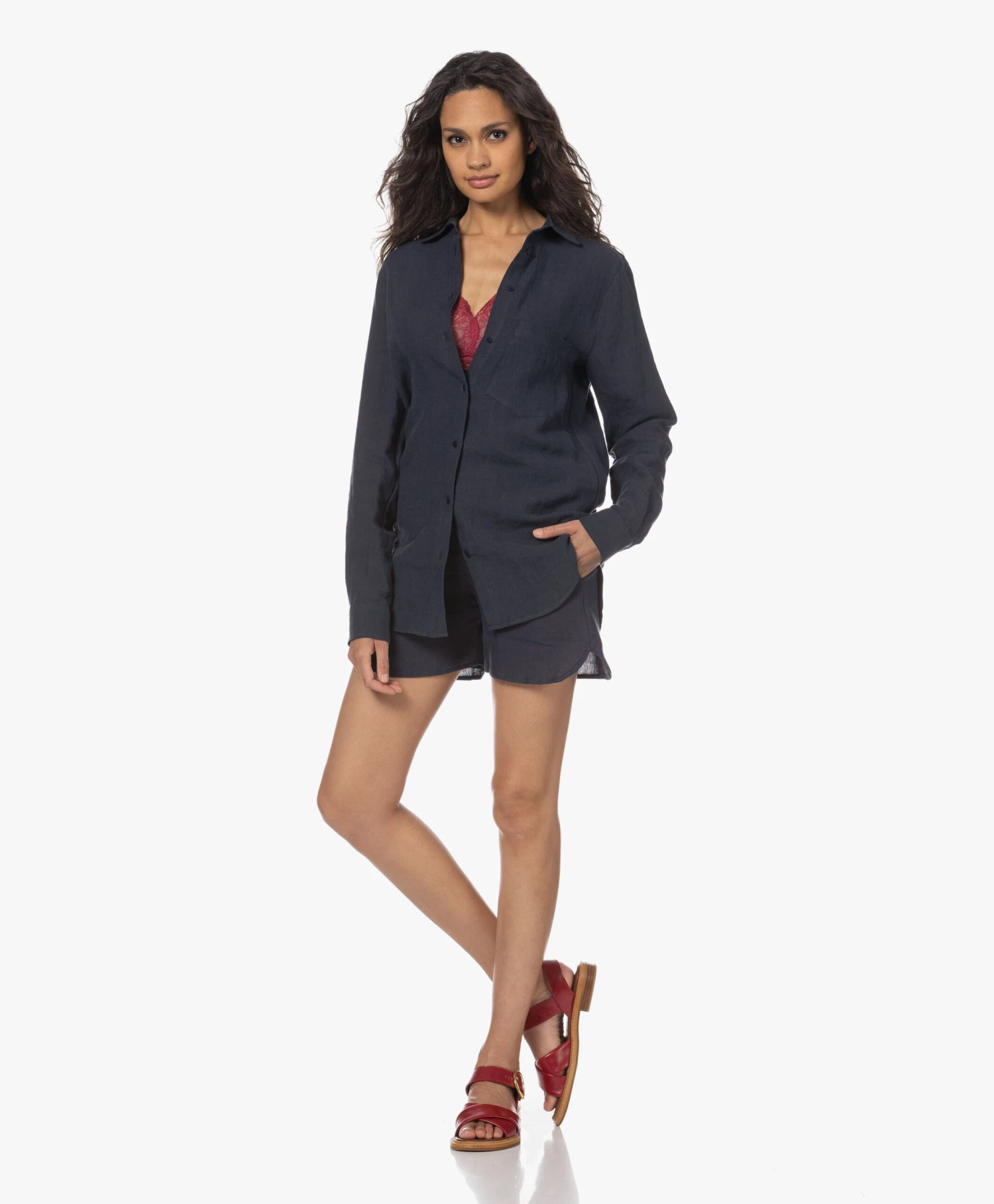 See By Chloé Lyna Kalfsleren Sandalen - Medium Rood 5 See By Chloé Lyna Kalfsleren Sandalen - Medium Rood - Afbeelding 5