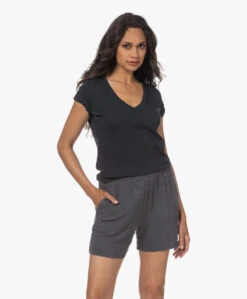 Majestic Filatures Silk Touch Katoenen V-Hals T-Shirt - Marine