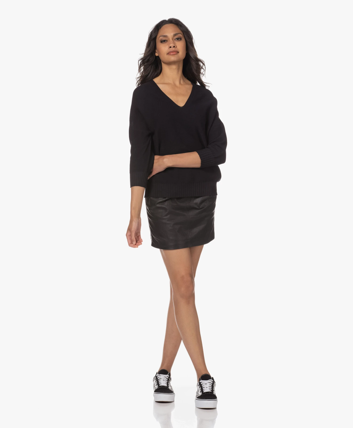 Iro Treci Lamsleren Mini Rok - Zwart 13 Iro Treci Lamsleren Mini Rok - Zwart - Afbeelding 13