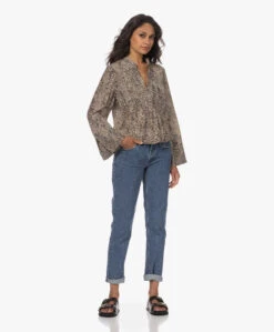 By Malene Birger Flaiy Zijden Slangenprint Blouse - Zwart/Beige -Mode Kleding 230516 8adbbda8 e8ca 43de a85f 71b0c66d132b