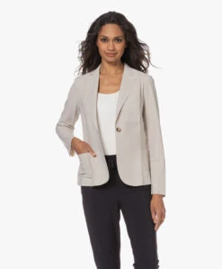 Lasalle Italiaanse Tech Jersey Blazer - Natural -Mode Kleding 230516 f9271c2d 1836 4269 80a1 8804e72b43b9