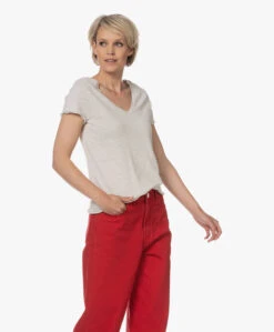 American Vintage Sonoma Slub Jersey T-Shirt - Polar Melange -Mode Kleding 230523 19032ac6 2756 4775 8410 507a708fb381