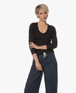 Rag & Bone The Essential Rib Vee Longsleeve - Zwart -Mode Kleding 230523 9dfc9585 e06e 4ec4 8ce2 f7718cb1df0c