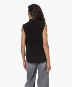 Rag & Bone Meredith Mouwloze Overslag Blouse - Zwart -Mode Kleding 230524 062693fd 1a9e 415d bd09 2790416380a6