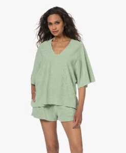 Speezys Amsterdam Badstof Jersey Kaftan Top - Smoke Green -Mode Kleding 230524 23375ab0 052f 42d7 b786 9ccafd2e3bc4