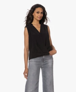 Rag & Bone Meredith Mouwloze Overslag Blouse - Zwart -Mode Kleding 230524 43f85811 ef79 45ea 8841 4d83703083c7