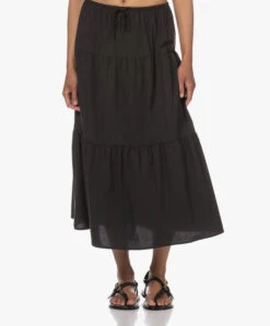 Rails Mary Poplin Midi Strokenrok - Zwart