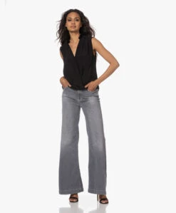 Rag & Bone Meredith Mouwloze Overslag Blouse - Zwart -Mode Kleding 230524 e921858d 2efc 497d 9c64 cb3f44233381