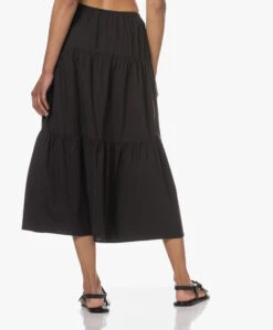 Rails Mary Poplin Midi Strokenrok - Zwart -Mode Kleding 230524 f7567ac2 6258 4d4e a33b 851c3c1430ff