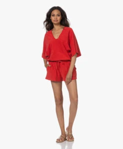 Speezys Amsterdam Badstof Jersey Short - Fire Red -Mode Kleding 230525 2302629d b3fe 4878 b4de a9195dcc40a3