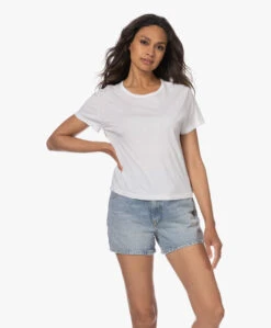 Agolde Drew Modal En Supima Katoenen T-Shirt - Wit