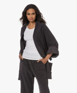 Speezys Amsterdam Badstof Jersey Kimono Jasje - Jet Black