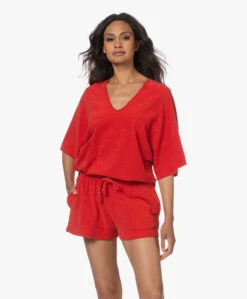 Speezys Amsterdam Badstof Jersey Kaftan Top - Fire Red -Mode Kleding 230525 41c74617 a69f 459d 9ec3 d5b47d489a24