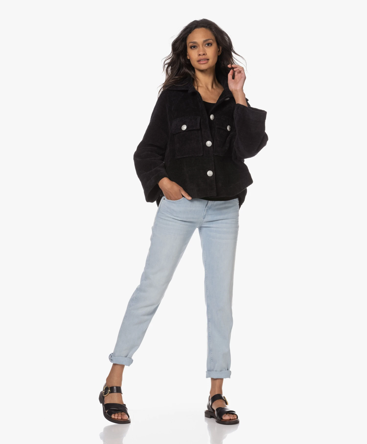 See By Chloé Lyna Kalfsleren Sandalen - Zwart 9 See By Chloé Lyna Kalfsleren Sandalen - Zwart - Afbeelding 9