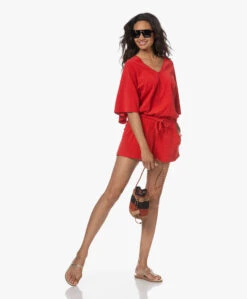 Speezys Amsterdam Badstof Jersey Short - Fire Red -Mode Kleding 230525 669e4059 2e2f 4720 8d72 0ec7ba113baf